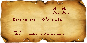 Krumenaker Károly névjegykártya