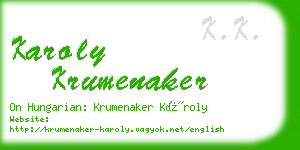 karoly krumenaker business card